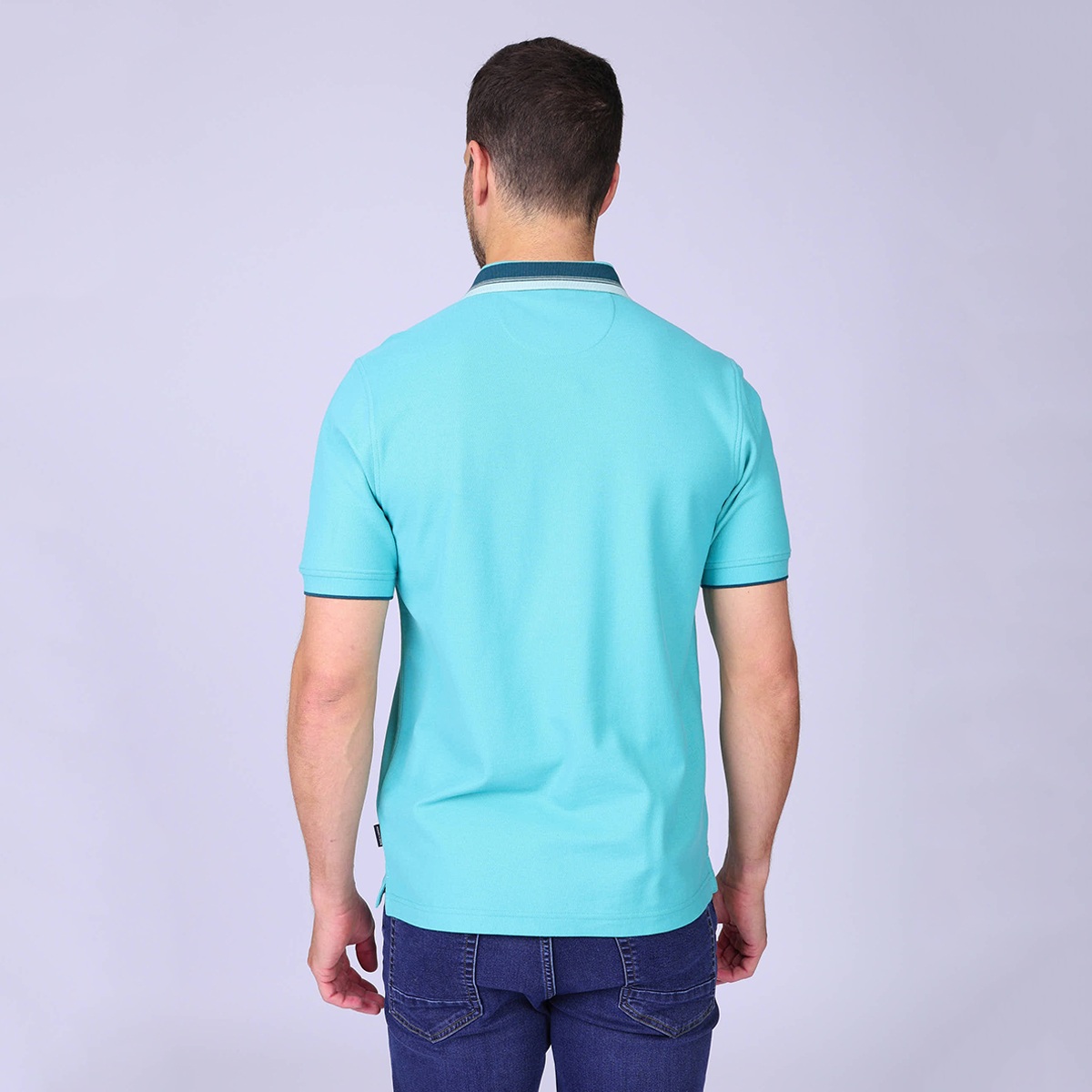 Polo Hervin bleu turquoise, MISE AU GREEN