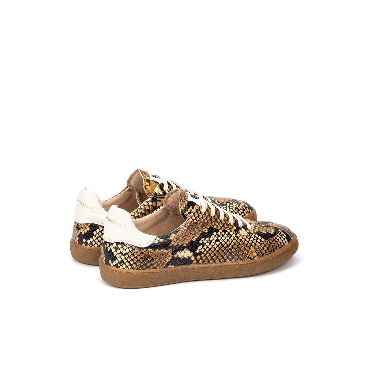 Baskets cuir Albricci taupe, MARTINELLI