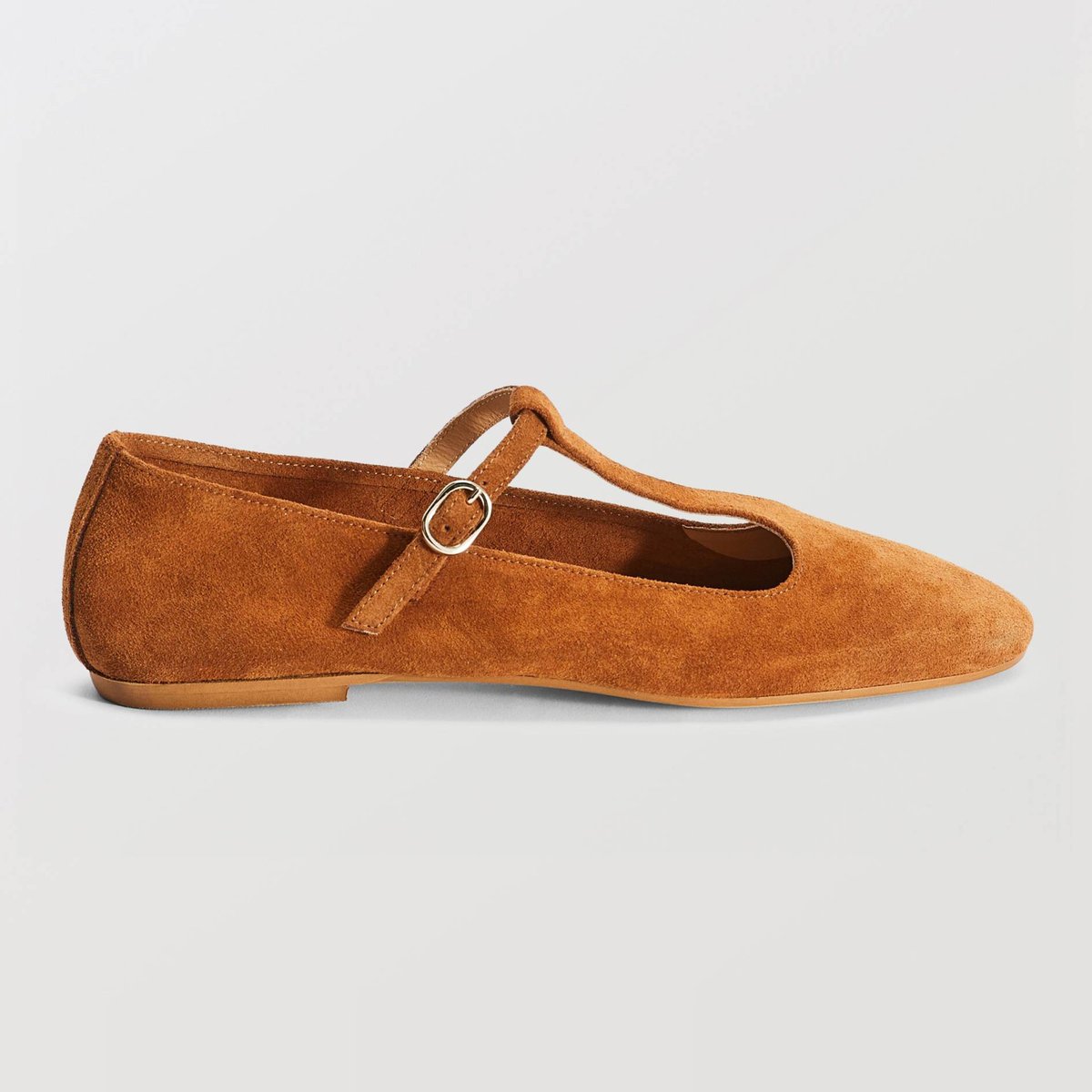Salomés double brides en cuir pecan, MONOPRIX