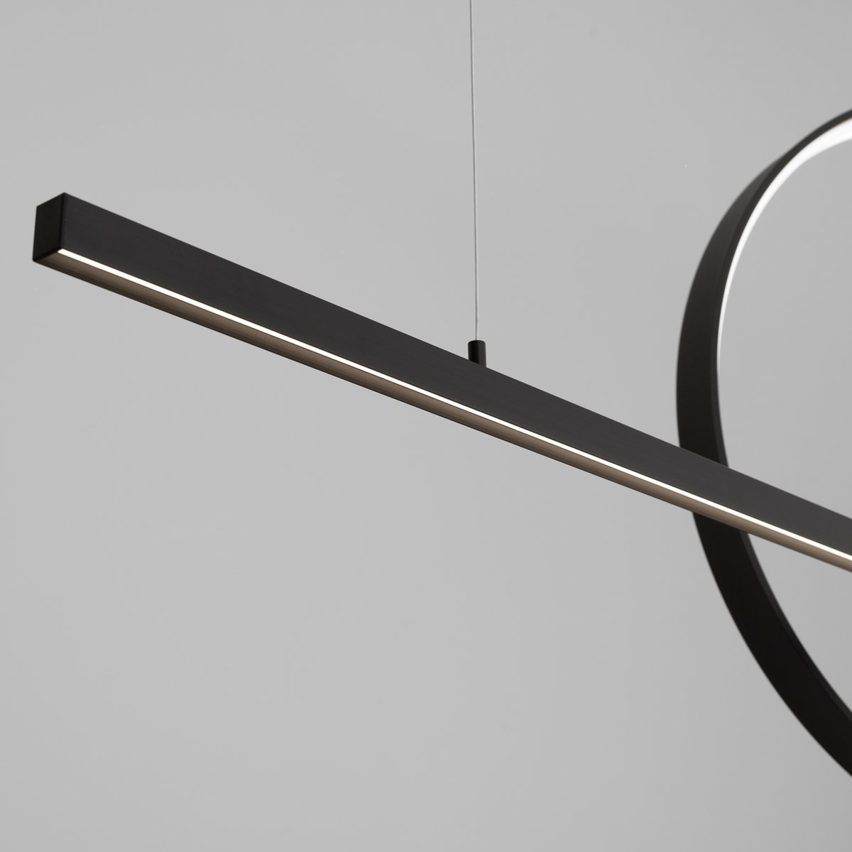 Suspension Aluminium Noir LED 2 Glad noir, EDEN