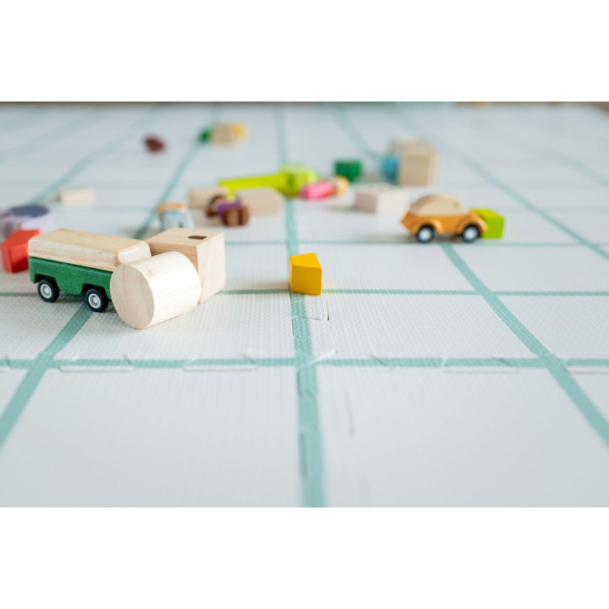 play&go - tapis puzzel, boîte de rangement & mini maison - hopscotch multicolor, PLAY ET GO