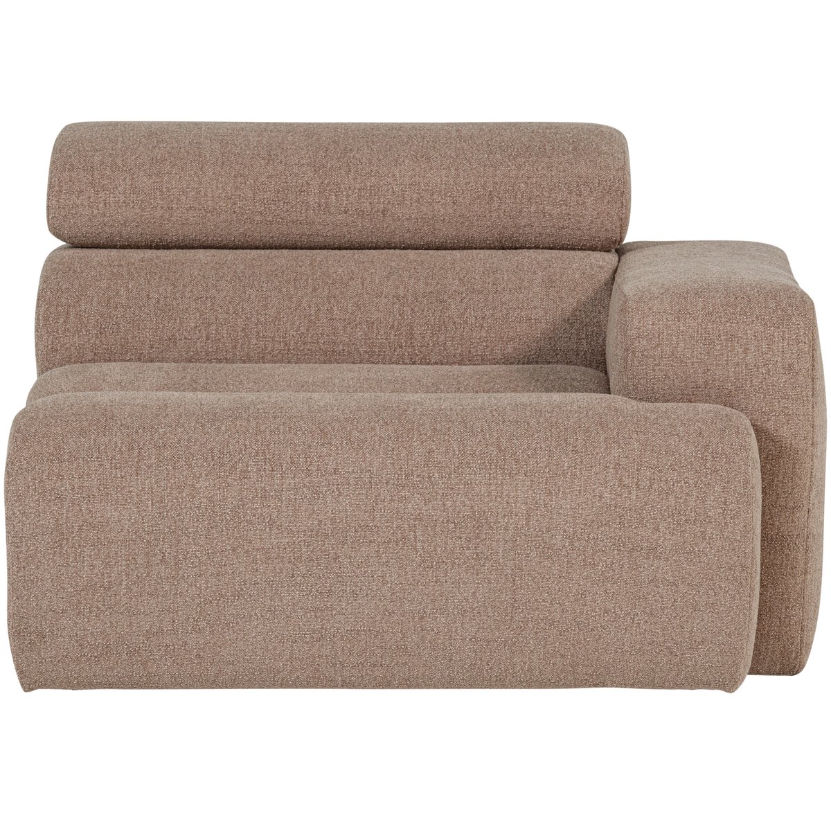 Élément d'angle droite 1 place en tissu NOVI taupe, WOOOD