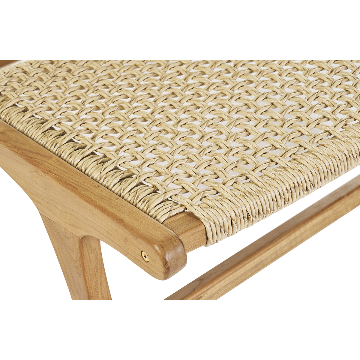 Fauteuil lounge en bois teck massif et corde tressée SUMBA marron, MILIBOO