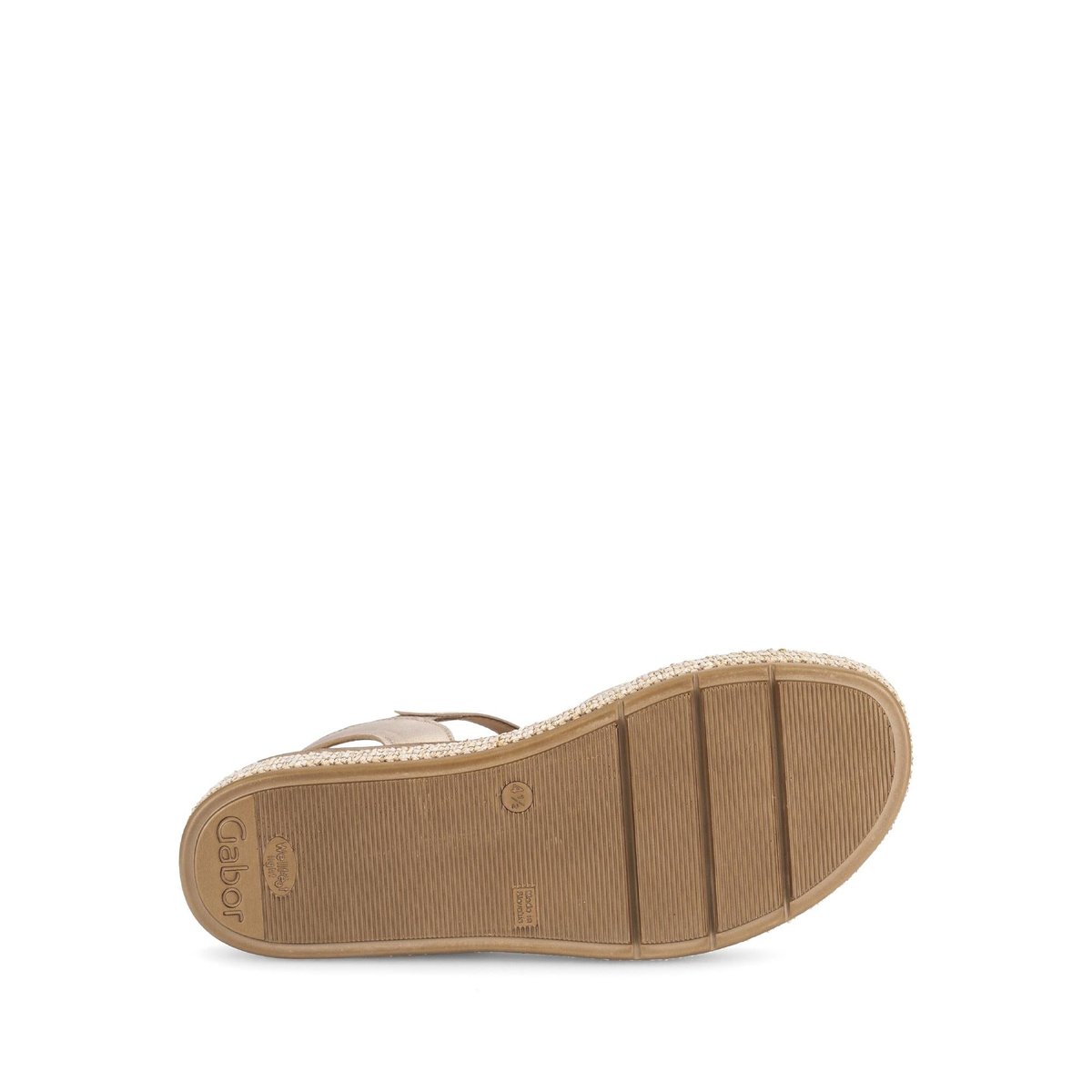 Sandales en cuir à talon compensé doré, GABOR