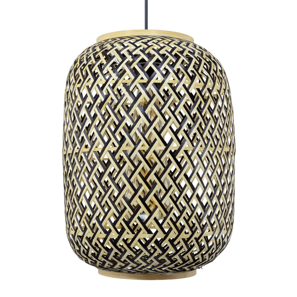Suspension en bambou bicolore, MINELLE noir et naturel, C-CREATION