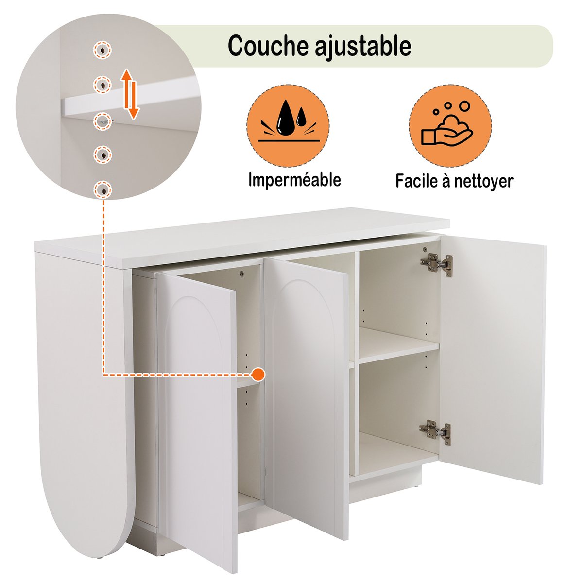 Bureau d’angle réversible avec rangement, BABERC blanc, MEUBLES COSY