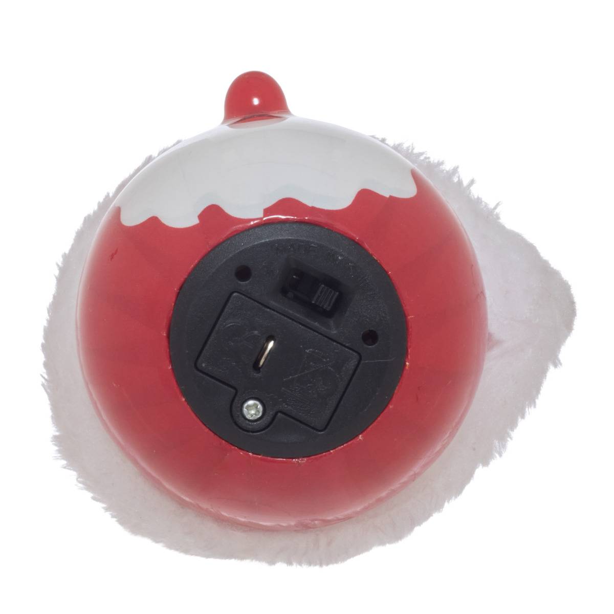 Boule de Noël lumineuse en papier Père Noël nez LED D. 65 mm rouge, FEERIC LIGHTS & CHRISTMAS