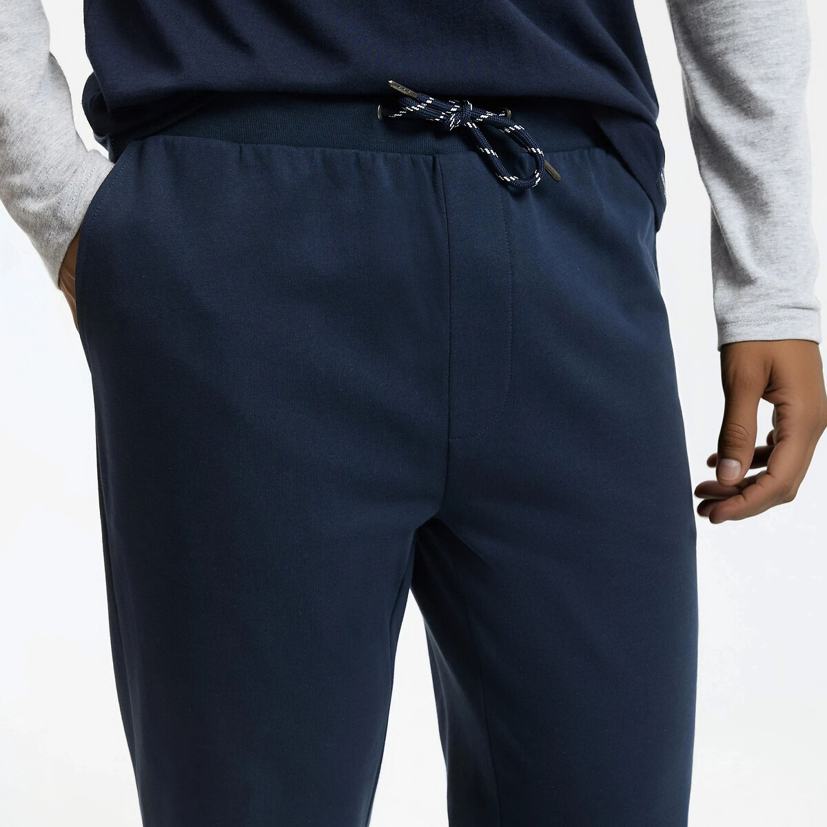 Pyjama color block bleu marine/blanc/gris chiné, LA REDOUTE COLLECTIONS