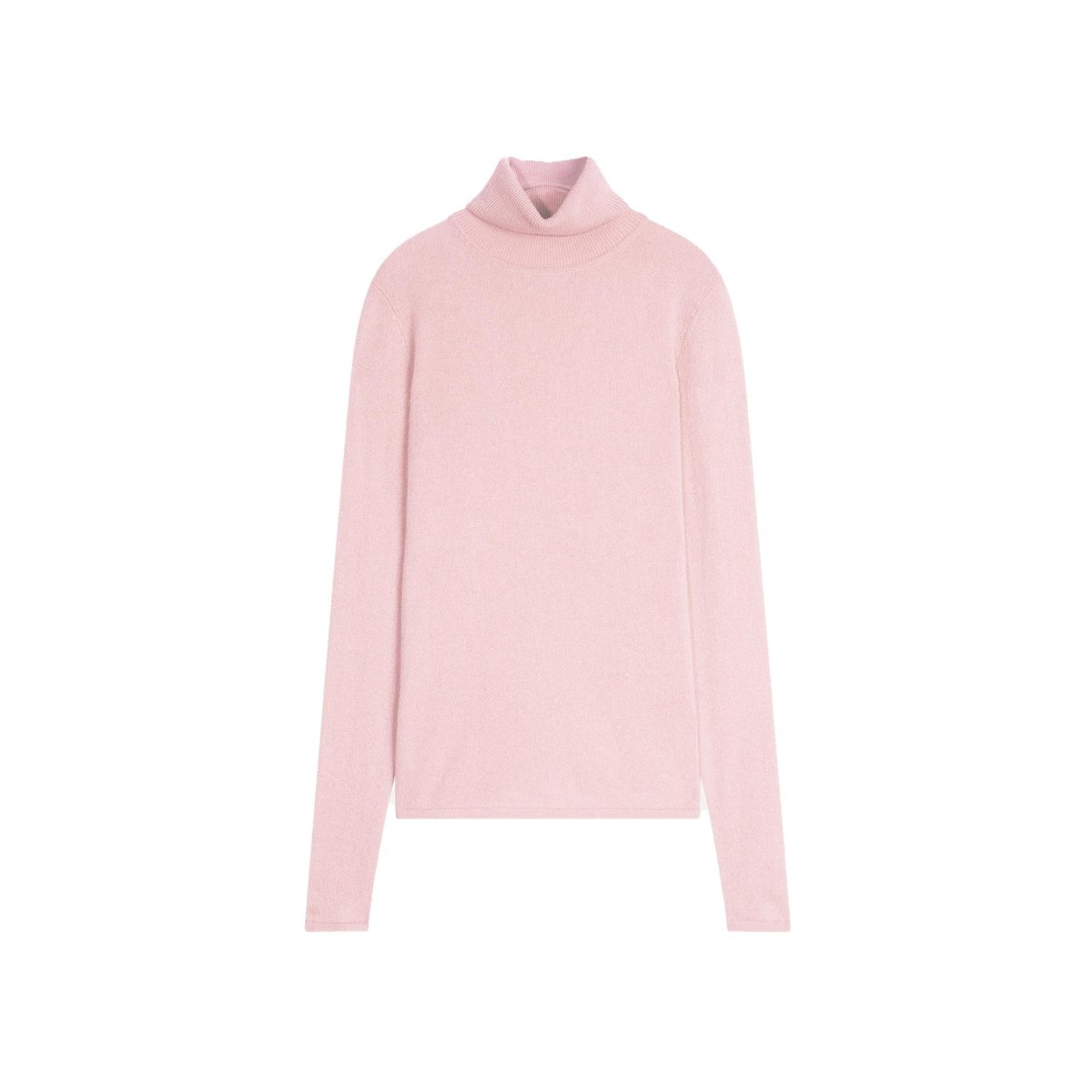 Pull Col Roulé Poudre Ava rose clair, JUST CASHMERE