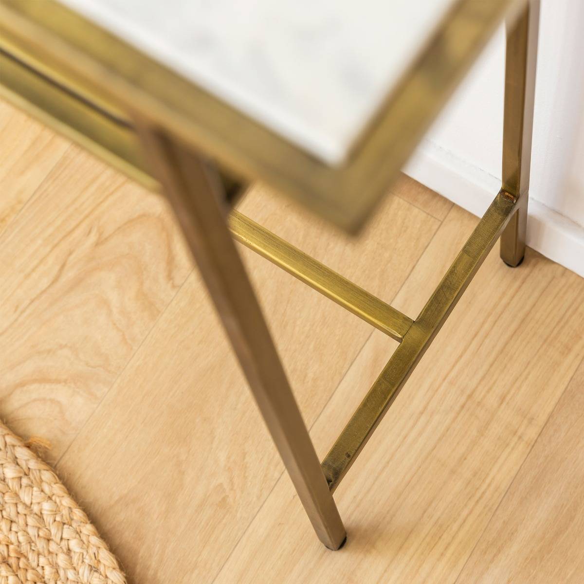 Console en métal rectangle TIMÉO jaune, MADE IN MEUBLES
