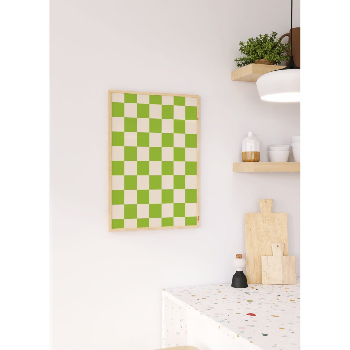 Affiche Damier Vert blanc, L'AFFICHERIE