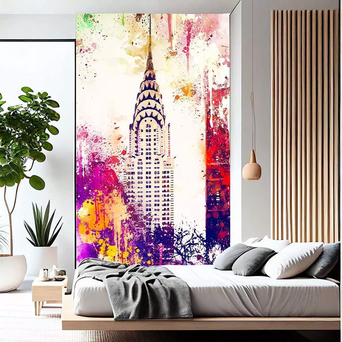 Papier peint graphique chrysler building color intissé, HEXOA