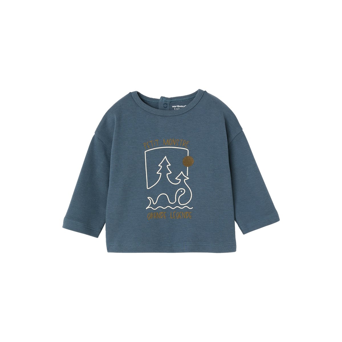 T-shirt manches longues bleu canard, VERTBAUDET