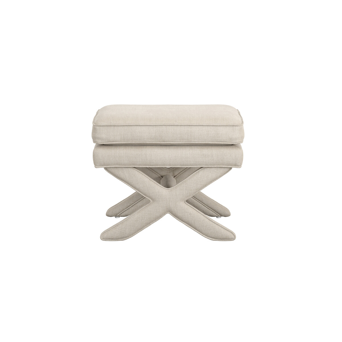 Blythe Linen Accent Stool stone beige, SO'HOME