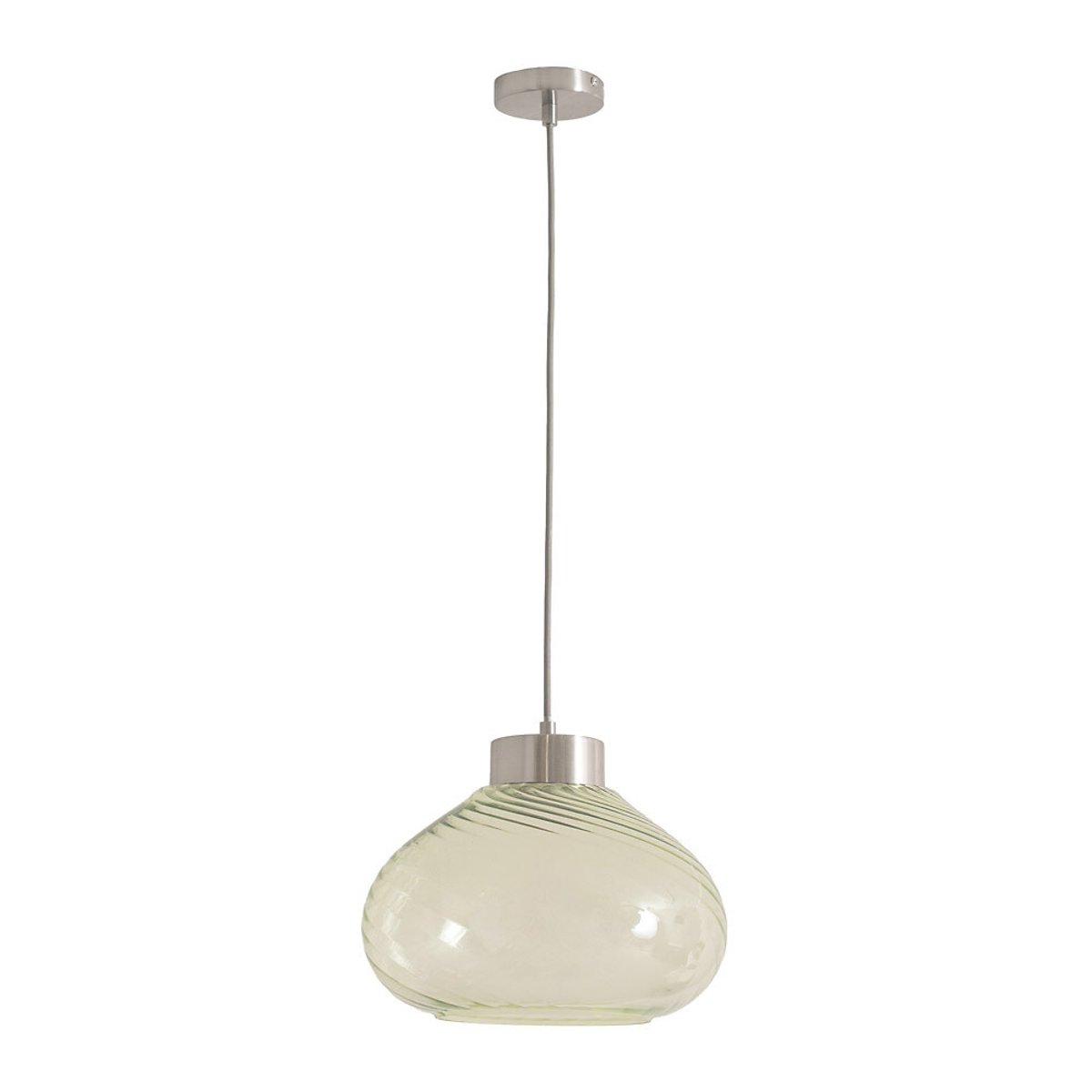 Courtney Brushed Metal Pendant Light with Spiral Glass Shade silver-coloured, SO'HOME