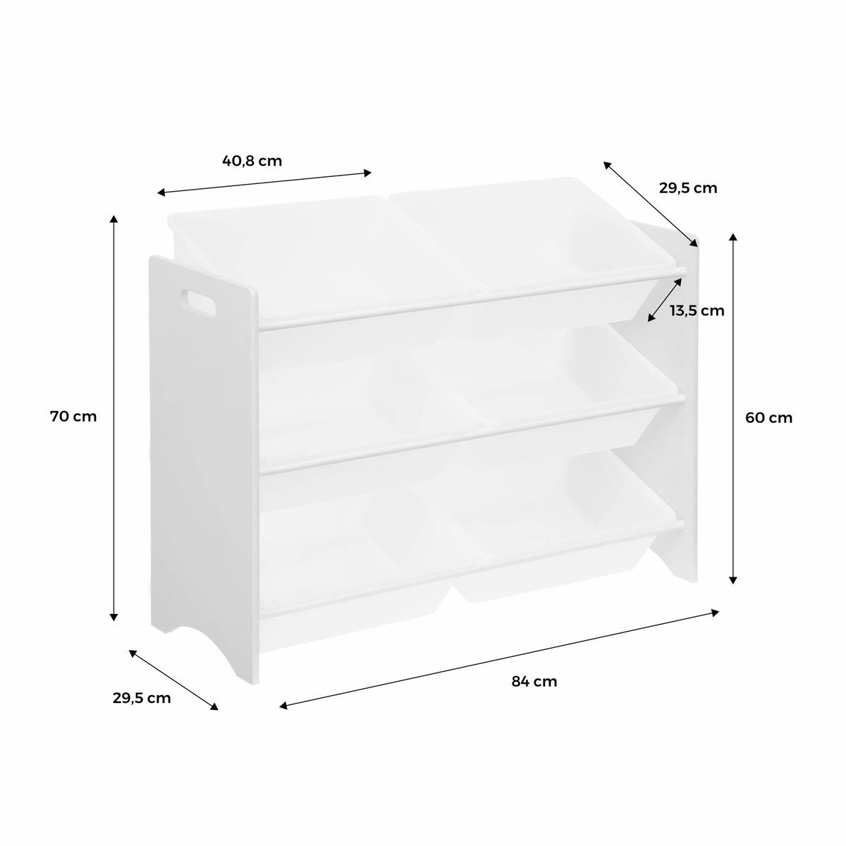 Meuble de rangement jouet 6 casiers TOBIAS naturel, SWEEEK