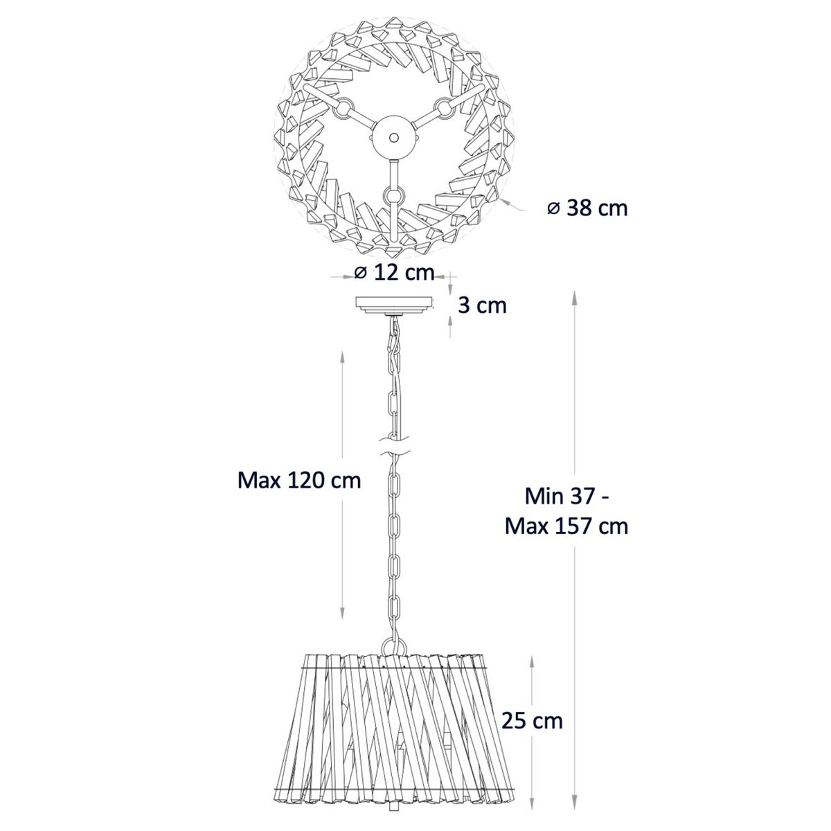 Suspension trapèze avec cristaux - ORISTANO transparent et chromé, KOSILUM