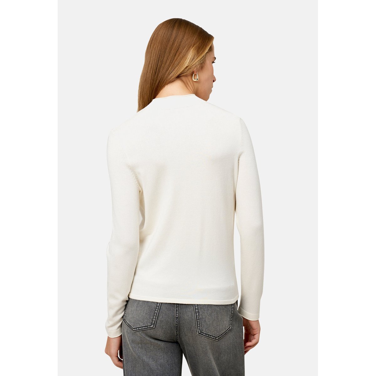 Pull-over en fine maille à col montant eggnog, ZERO