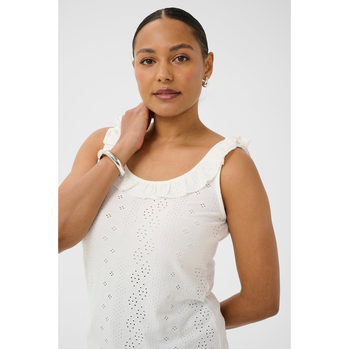 Blouse sans manches blanc chalk, KAFFE