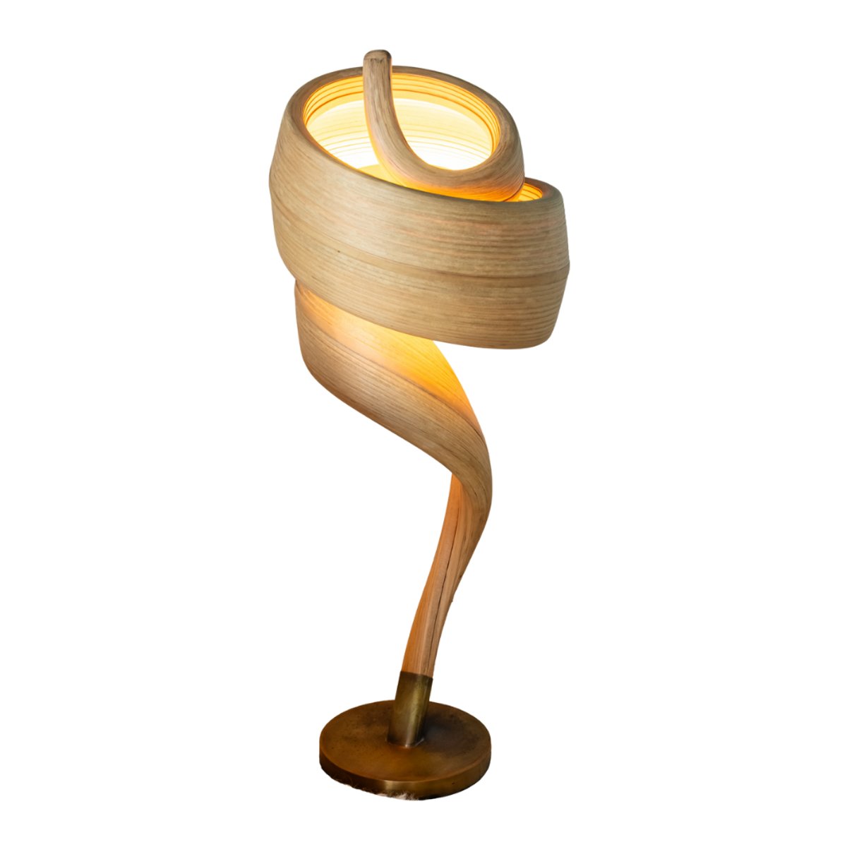 Lampe à poser en bambou et pieds en bronze TULIPE couleur unique, HYDILE