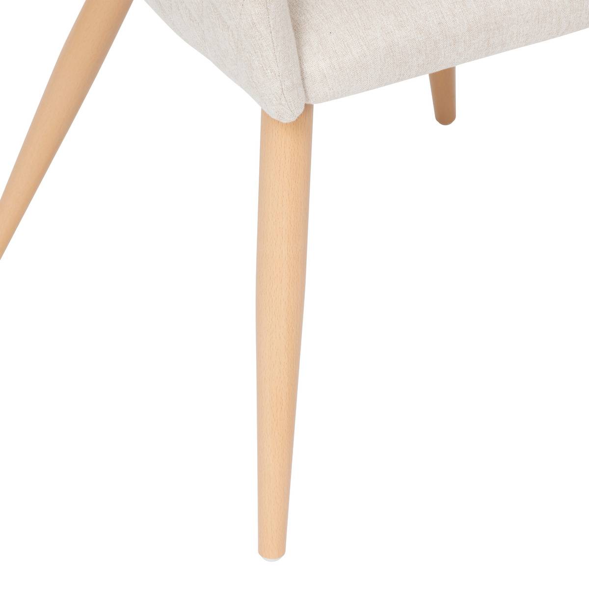 Fauteuil en velours matelassé MARLO beige, ATMOSPHERA