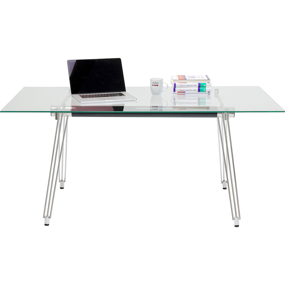 Bureau en verre, OFFICIA argent, KARE DESIGN