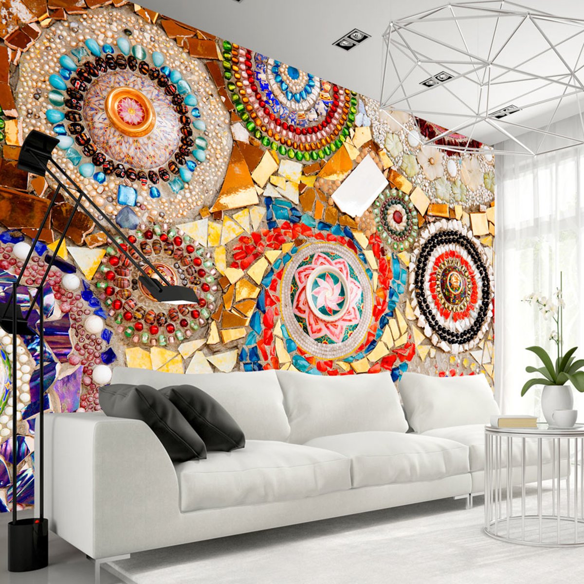 Papier peint intissé panoramique Moroccan Mosaic multicouleur, EDEN