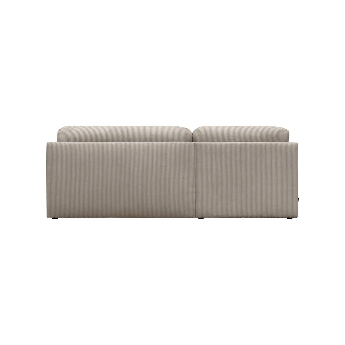 Banquette canapé d'angle gauche convertible 3 places velours côtelé avec coffre NELSON taupe, SWEEEK