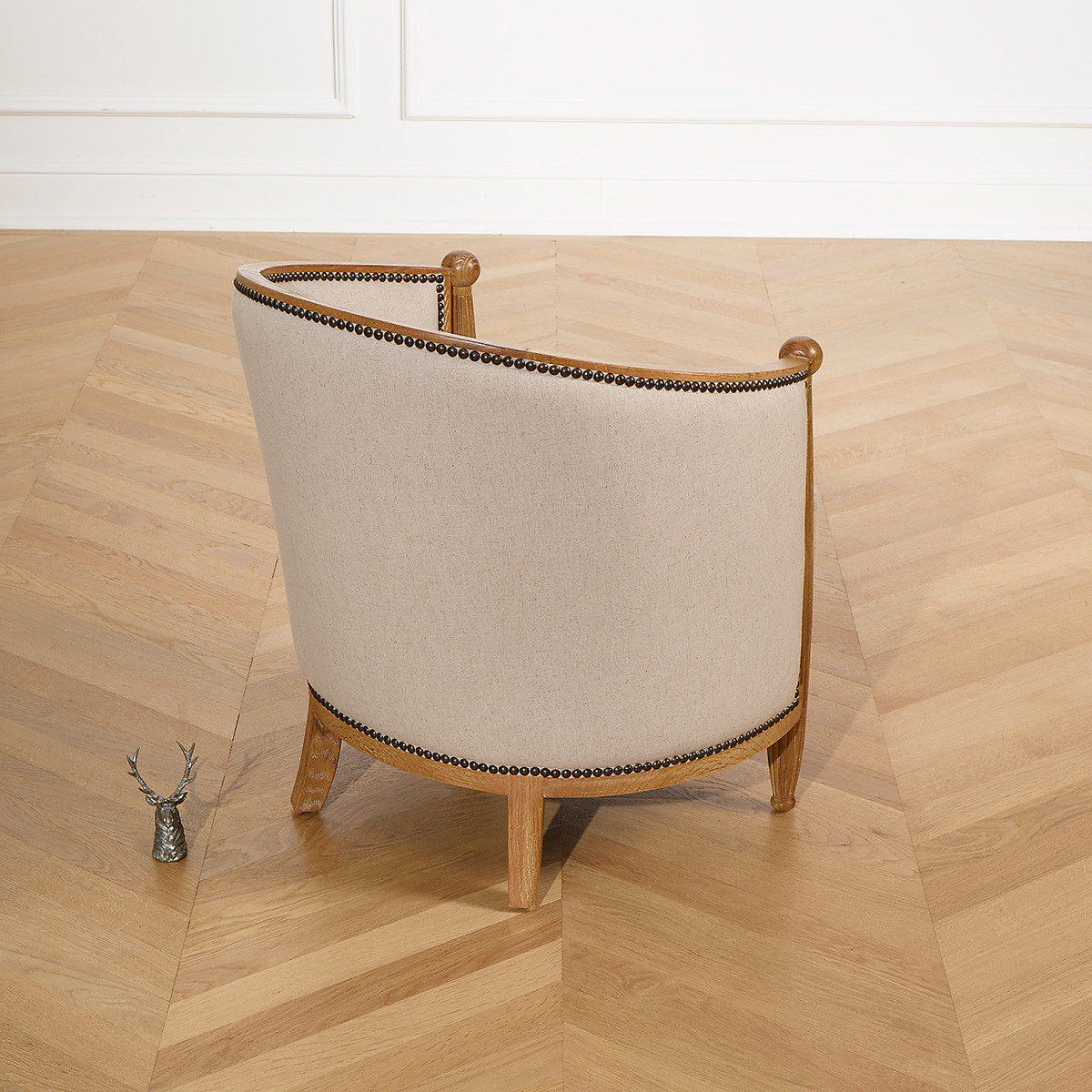 Fauteuil en chêne massif et lin CAROLE ficelle, ROBIN DES BOIS