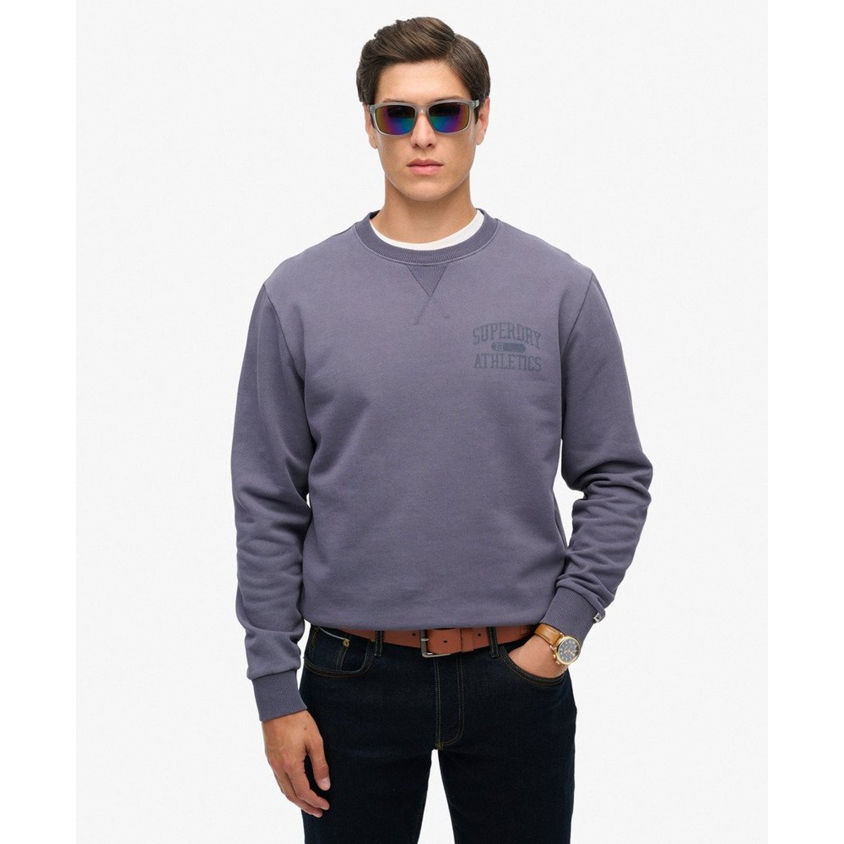 Lunettes de soleil carrées gris clair mat / jaune, SUPERDRY