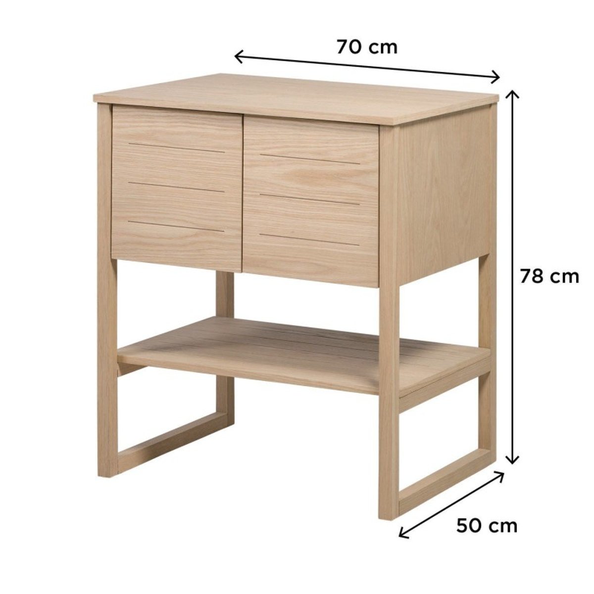 Meuble simple +vasque ATOLL bois clair, MOB IN