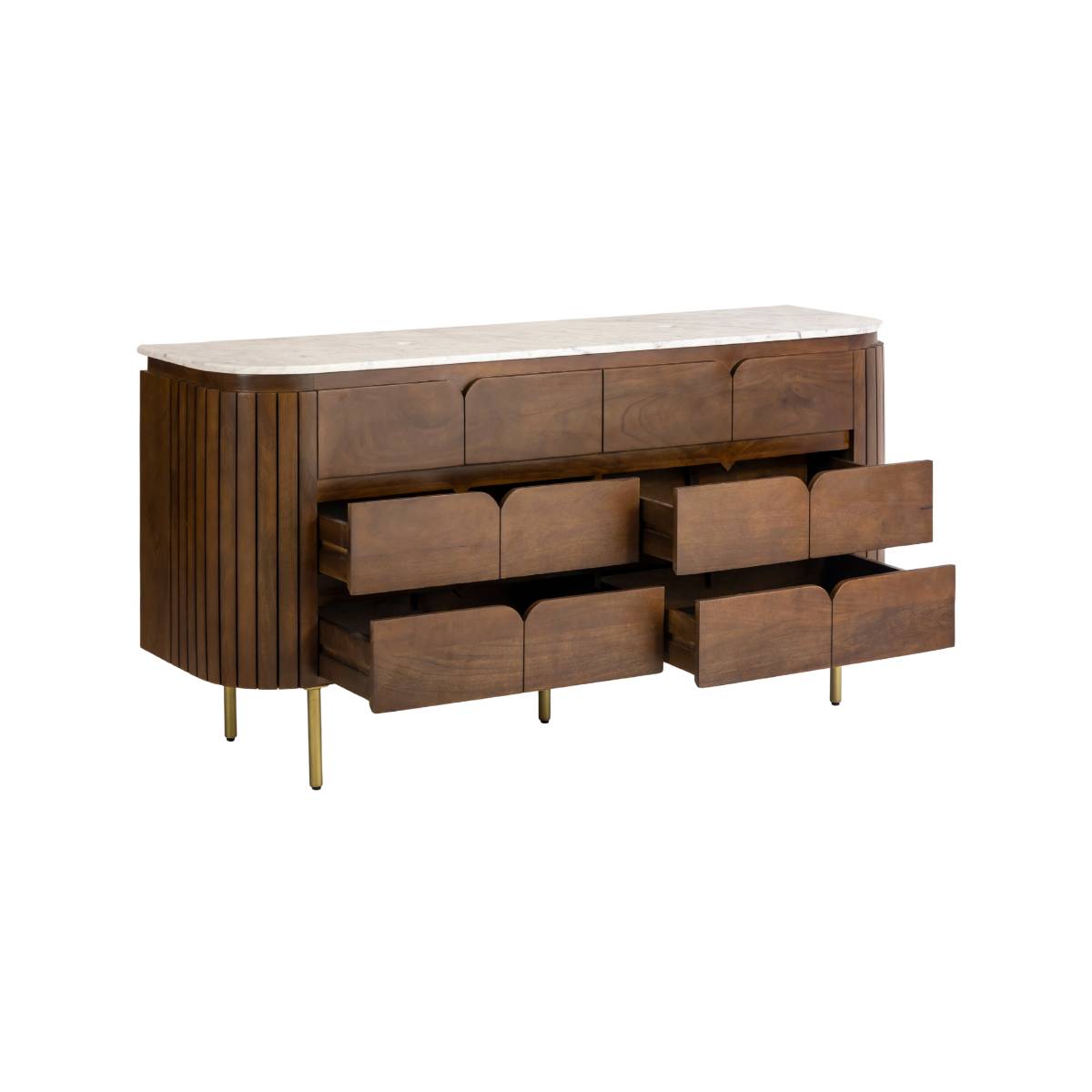 Meuble sous vasque en bois de manguier SIENNE bois foncé, MADE IN MEUBLES 