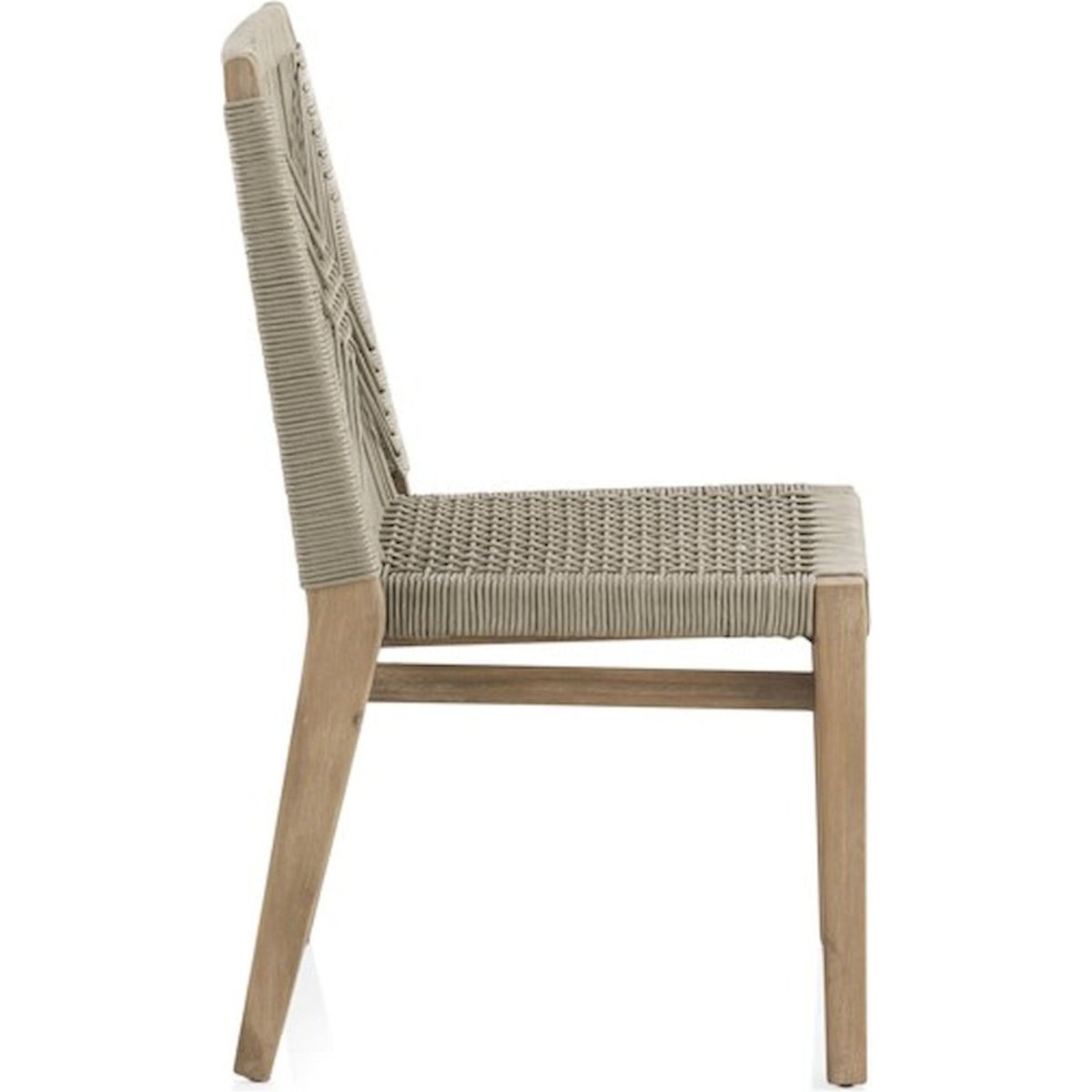 Chaise en acacia et corde (lot de 4) bois naturel et corde taupe, RECOLLECTION