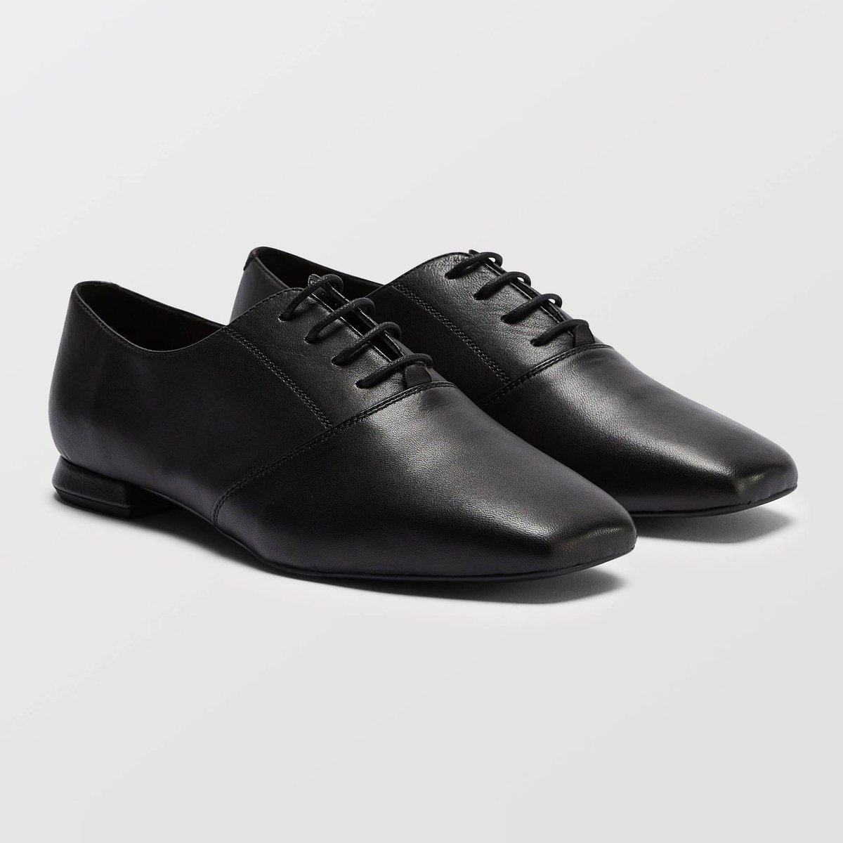 Derbies en cuir noir, MONOPRIX
