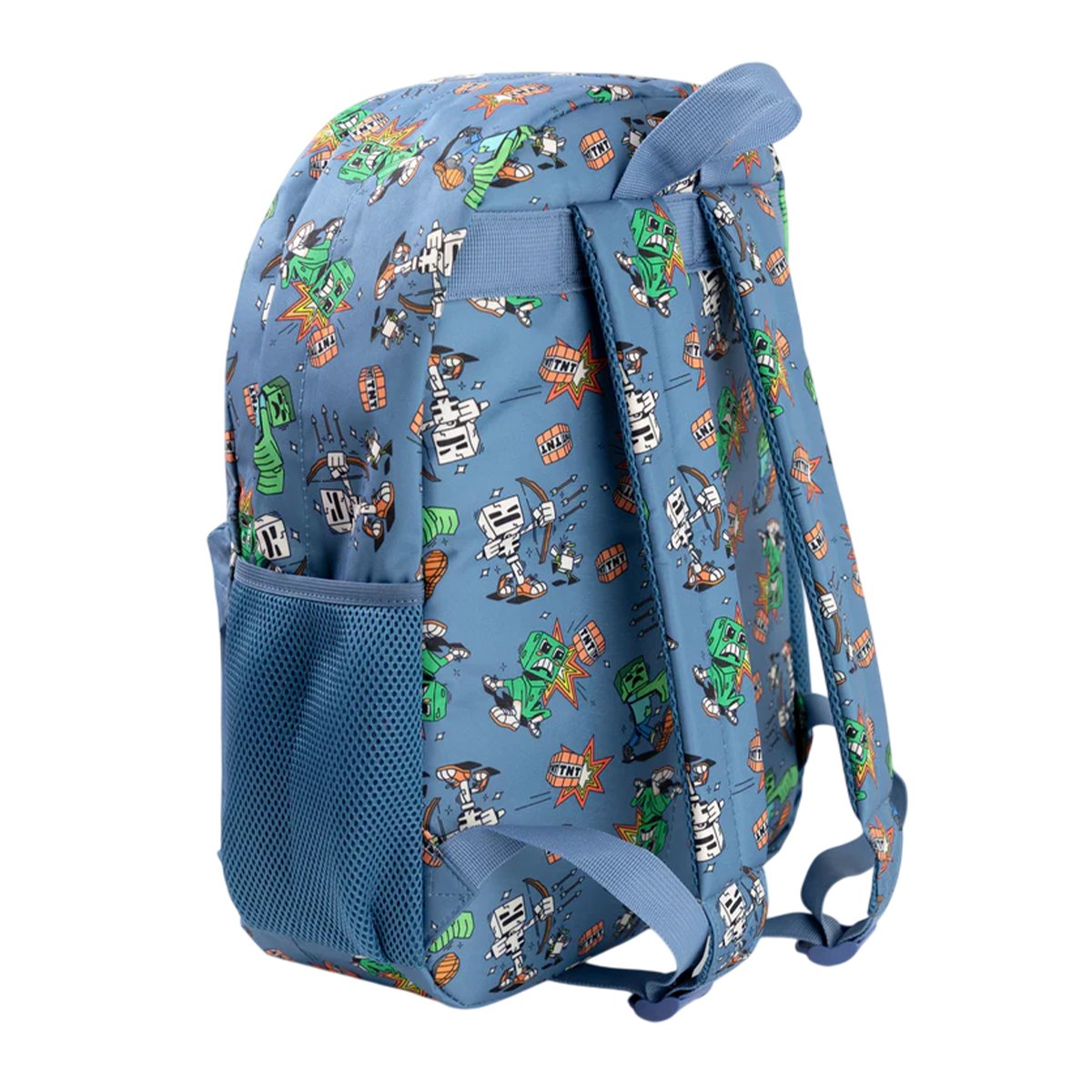 Sac à dos motifs squelette, zombie et Creeper bleu, MINECRAFT