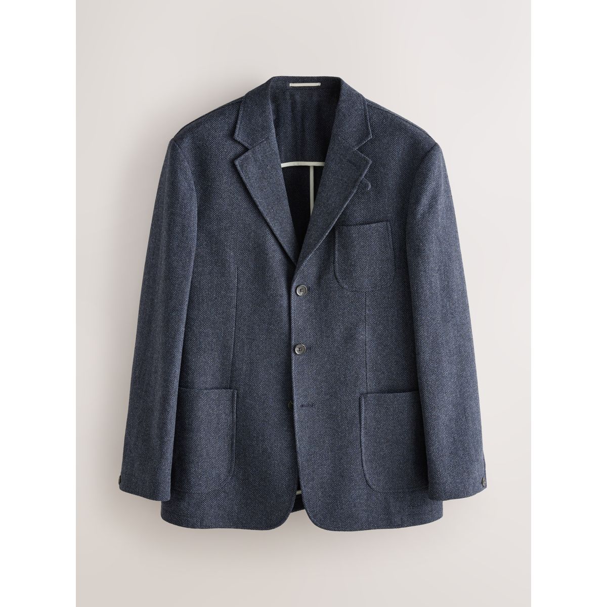 Blazer regular en laine à chevrons bleu marine, NEXT