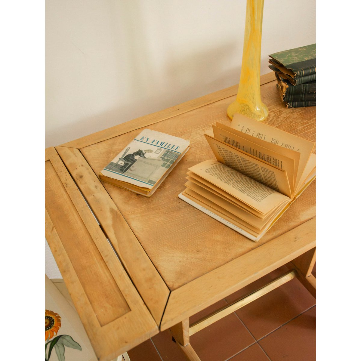 Table à manger bistro à rabats Denise N°1212 - Bon état bois clair, DEBONGOUT