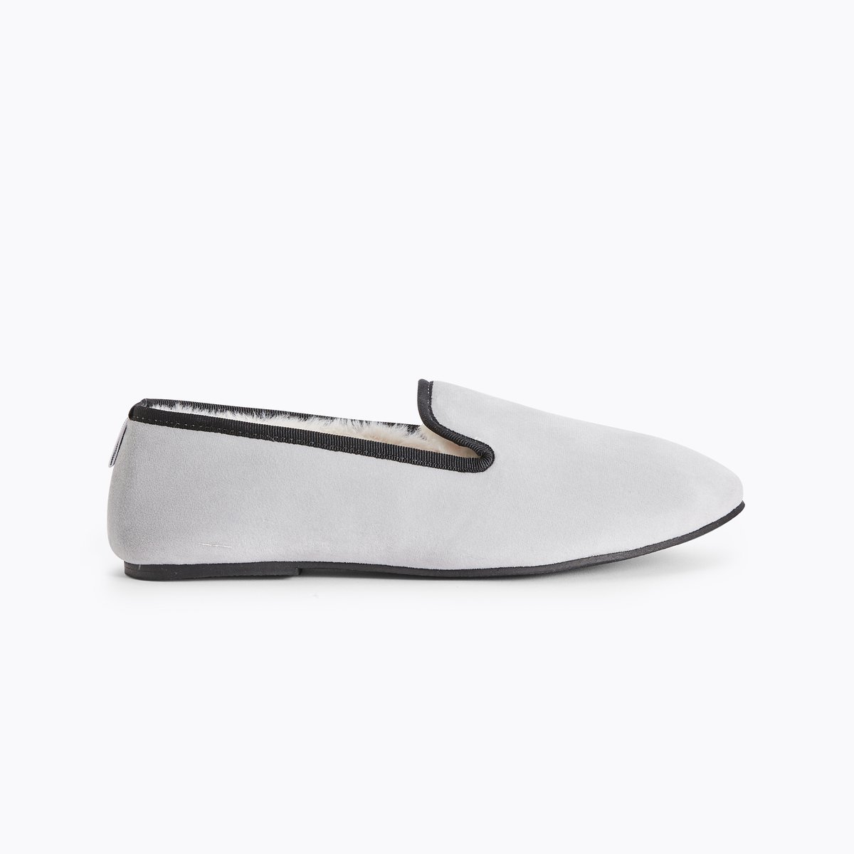 Chaussons en velours MOCASSINS gris, LAURENCE TAVERNIER
