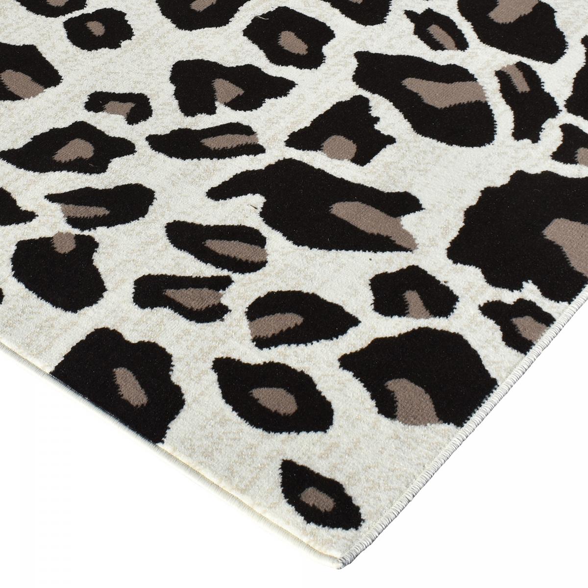 tapis salon LYN1 LEOPARD Beige et marron motif félin tacheté beige, marron, noir, UN AMOUR DE TAPIS