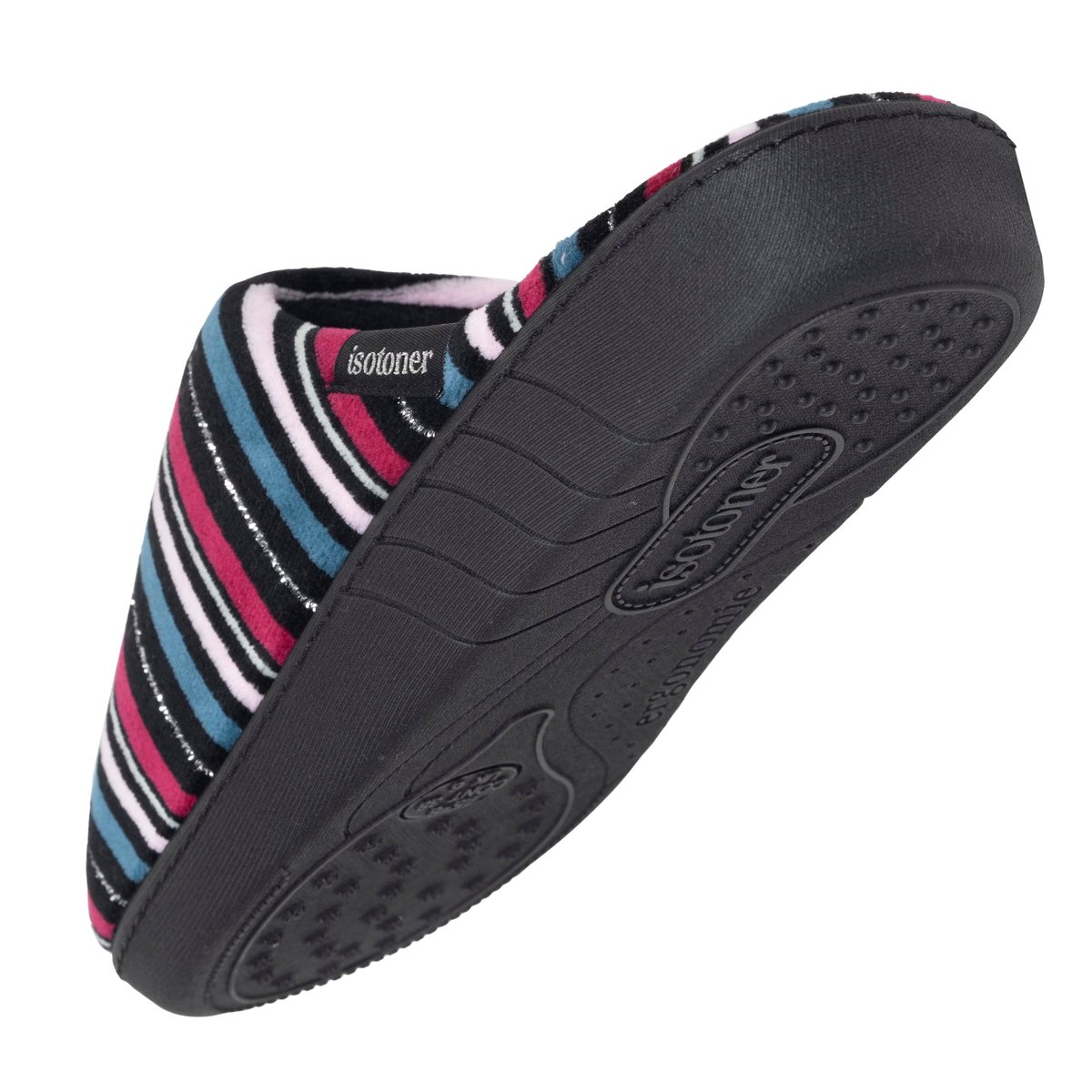 Chaussons Mules rayures, ISOTONER