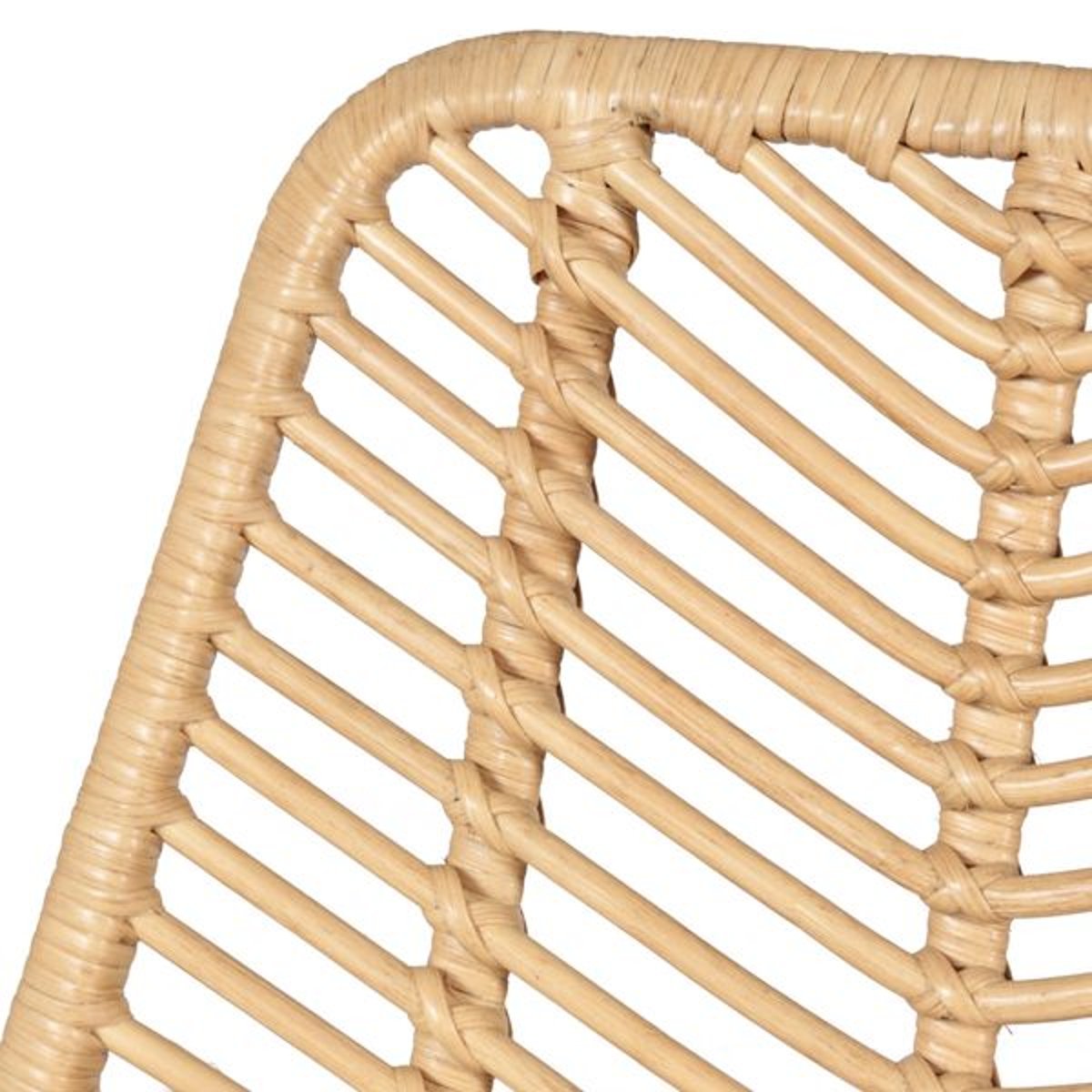 Chaise repas en rotin et métal noir naturel, ZAGO
