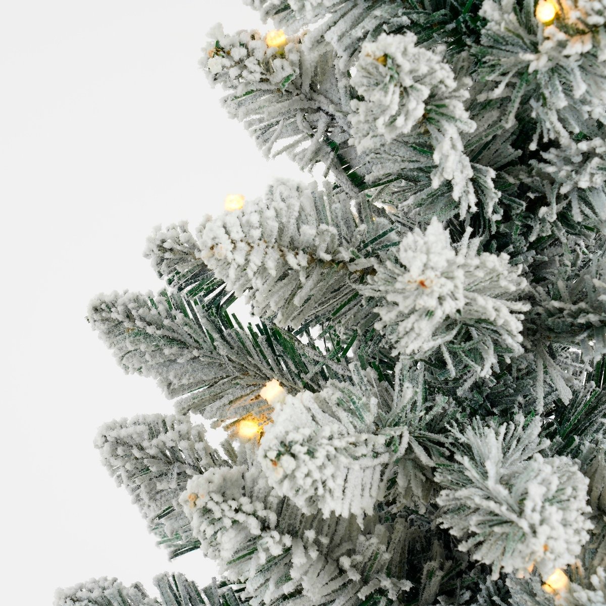 Sapin de Noël artificiel enneigé avec LED H90 cm GERLOS vert, BLACK BOX TREES