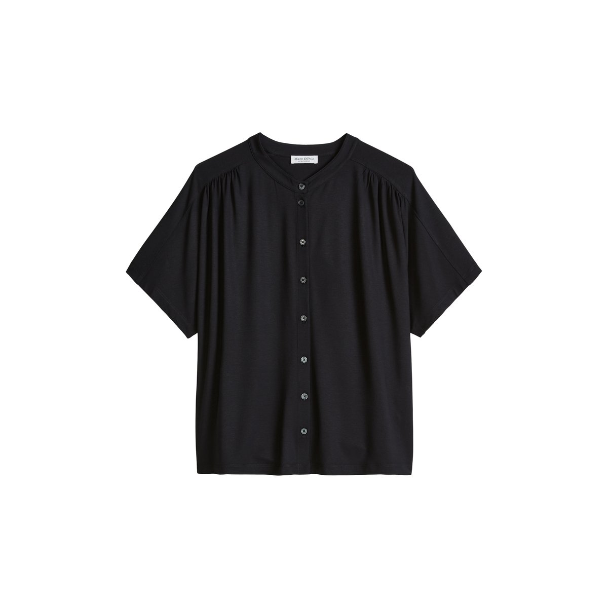 Blouse en jersey regular en LENZING™ ECOVERO™ noir, MARC O'POLO