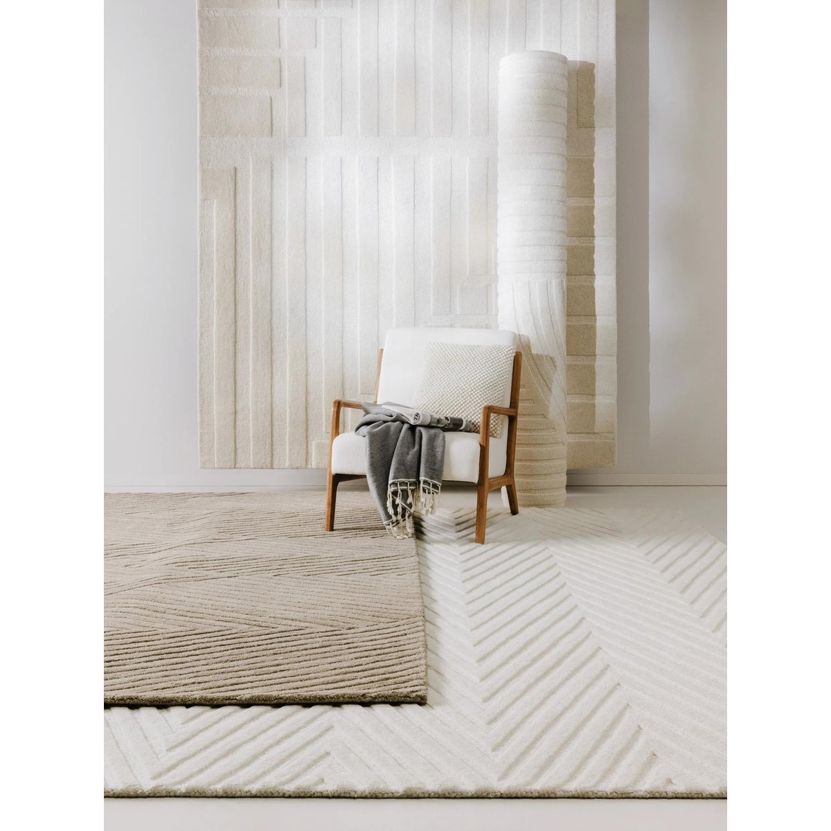 Tapis de laine tufté main YANIS ivory, BENUTA