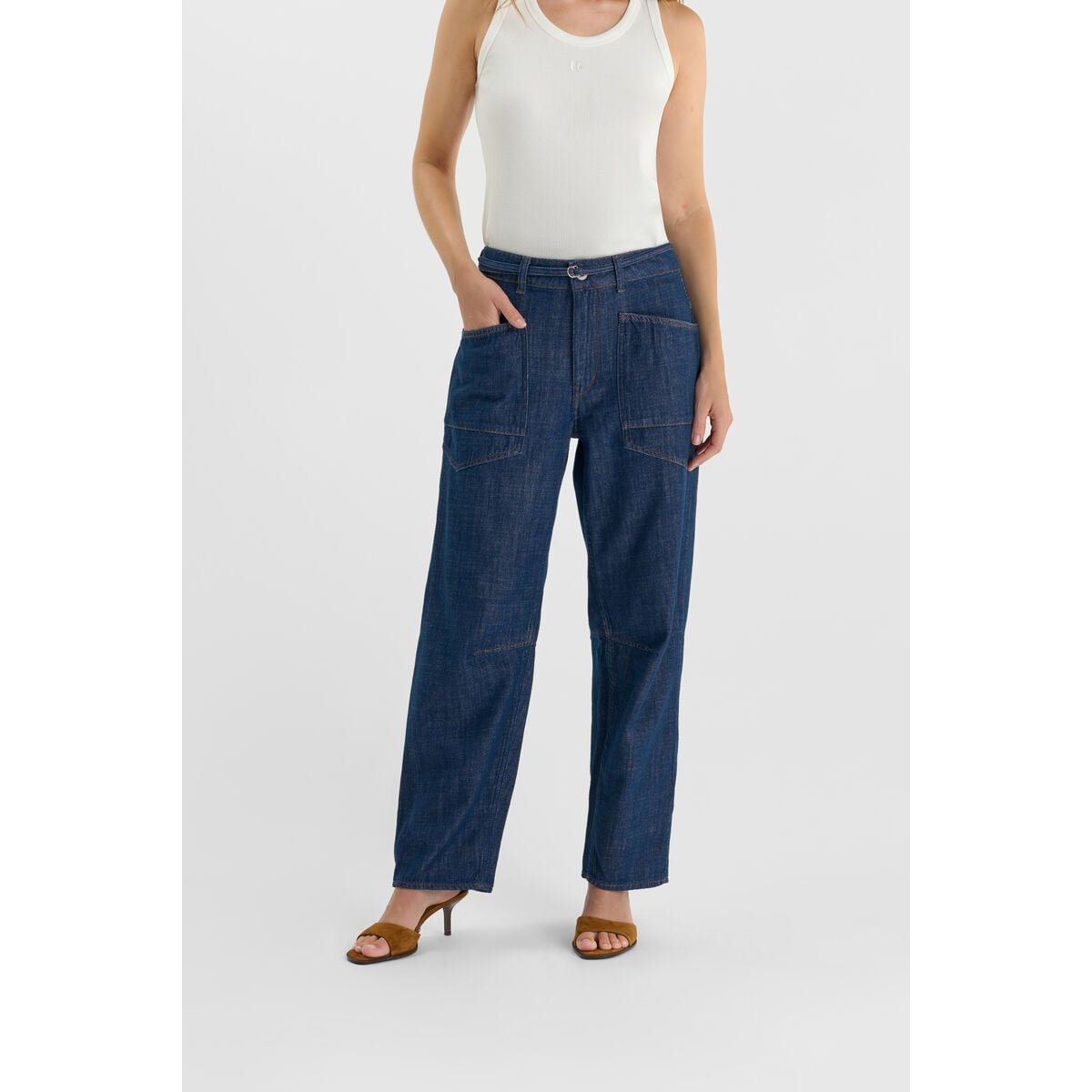 Jeans loose, large balloon , longueur 34 blue, LE TEMPS DES CERISES