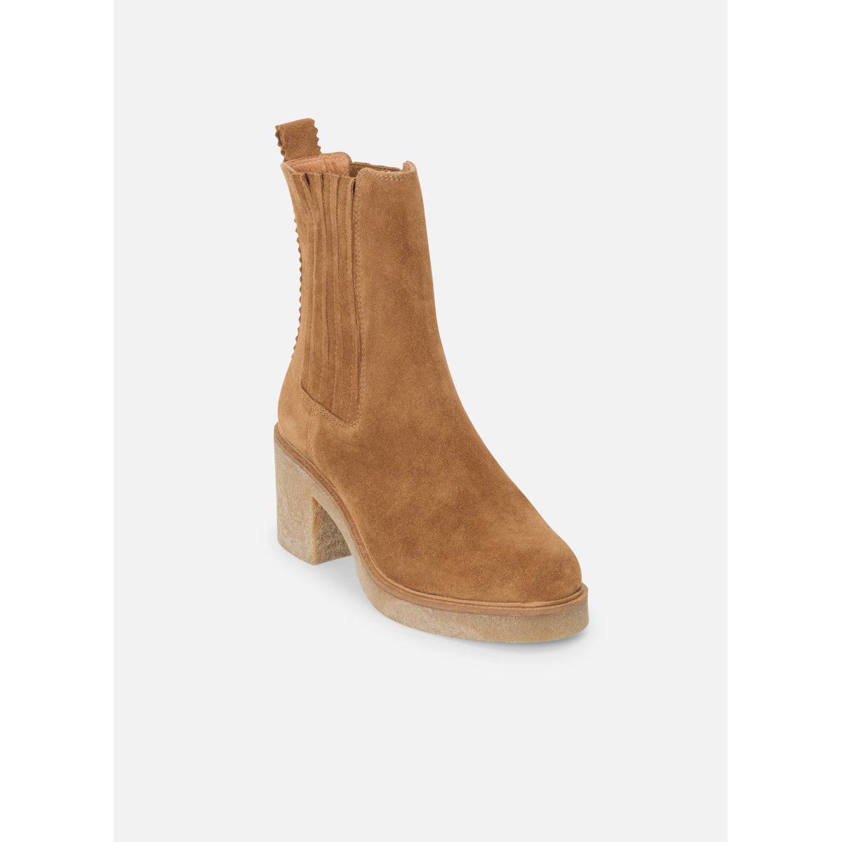 Boots À Talon en cuir HADES beige, MELLOW YELLOW