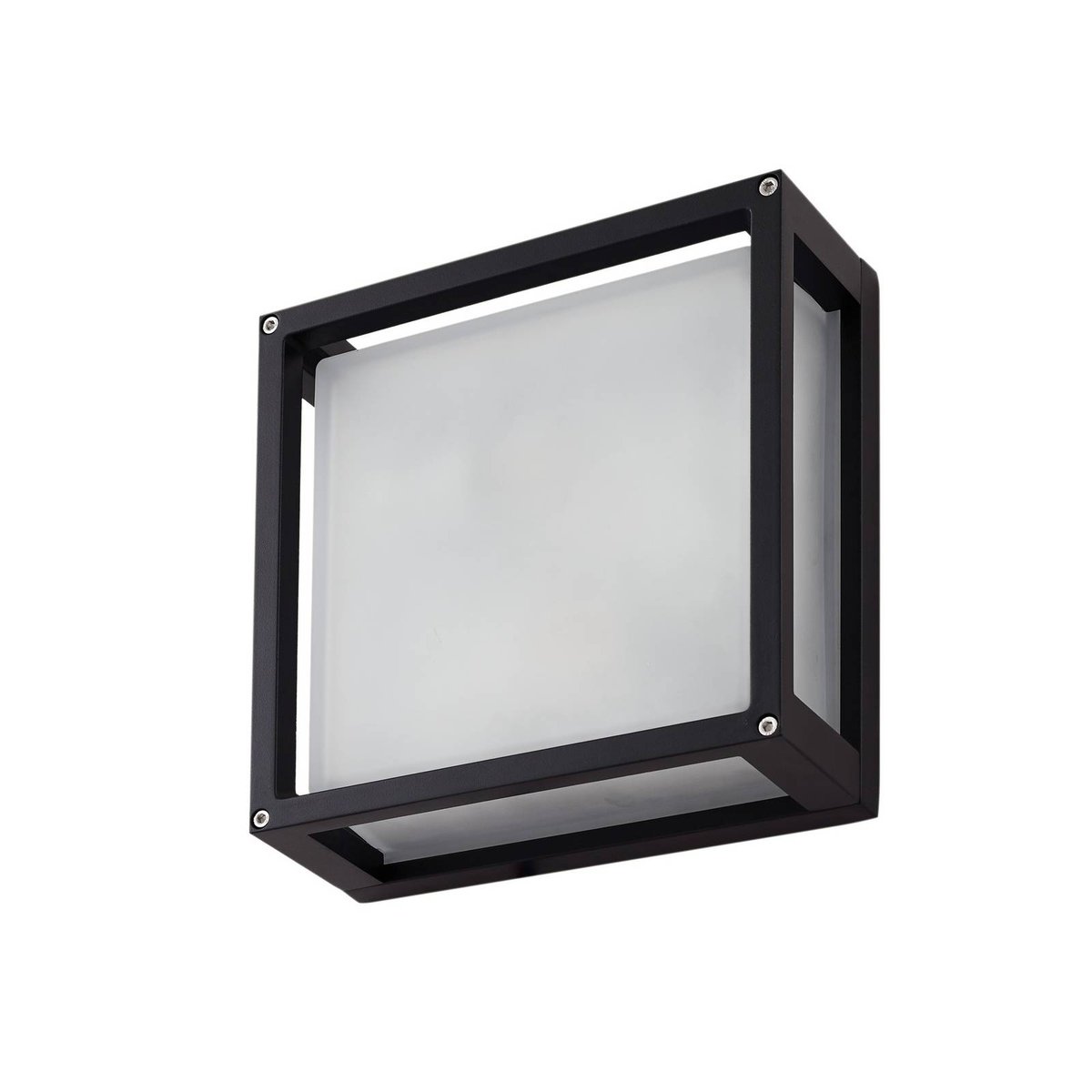 Applique extérieure en aluminium moderne anthracite, verre dépoli, LUCANDE
