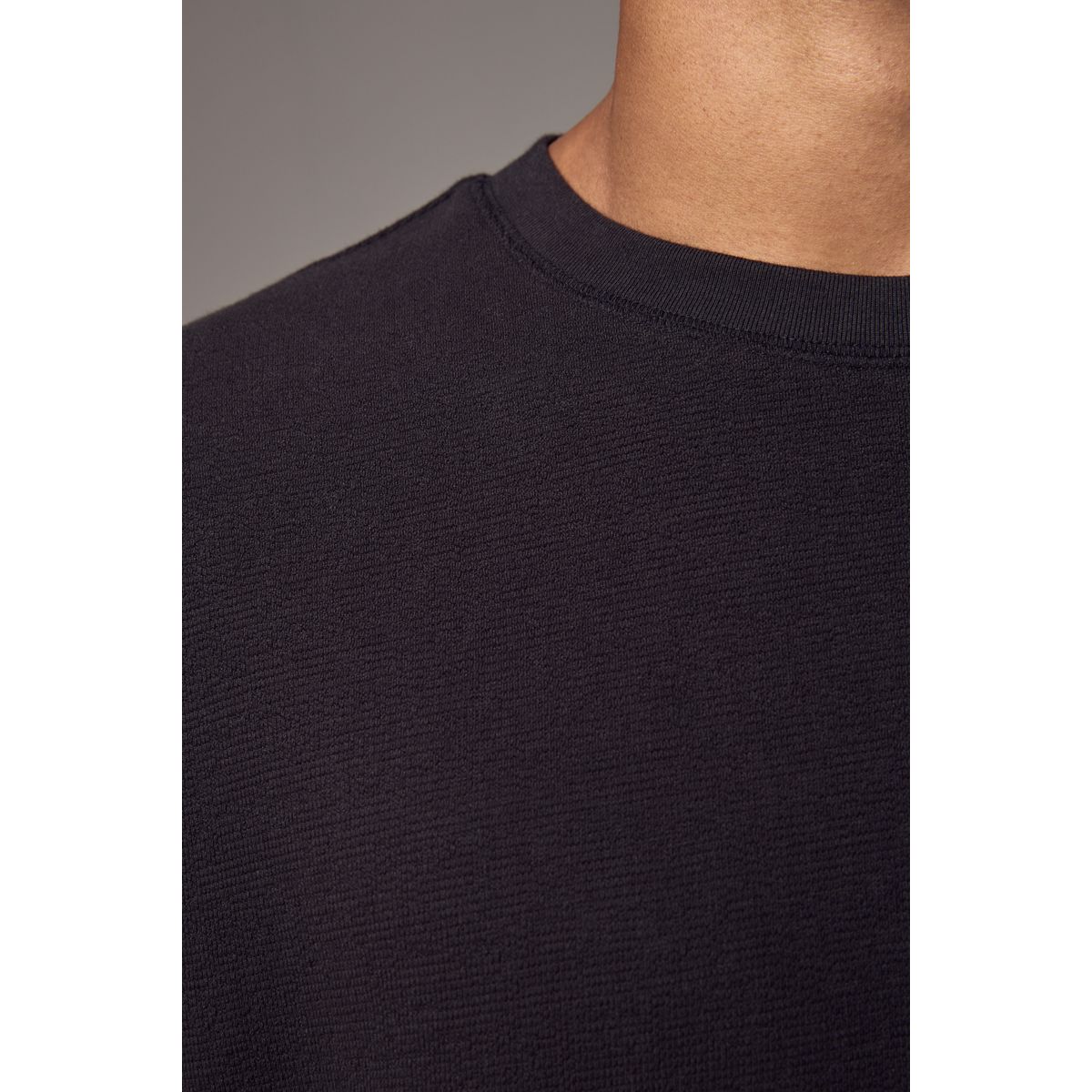 T-shirt décontracté épais texturé noir, NEXT