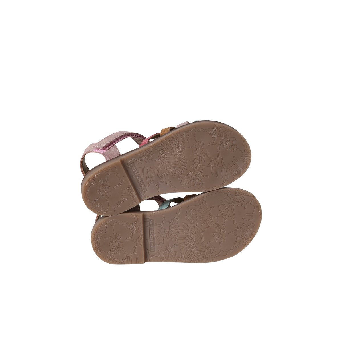 Sandales scratchées cuir collection maternelle multicolore, VERTBAUDET