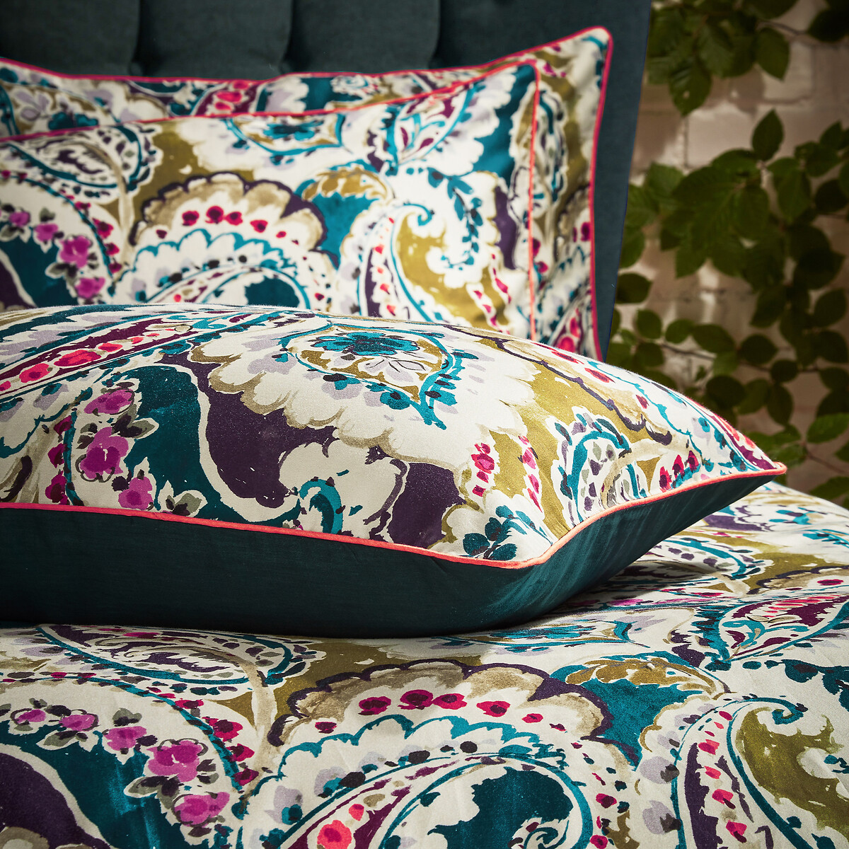 Aretha Persian Paisley 100% Cotton Duvet Cover and Pillowcase Set teal, EW BY EDINBURGH WEAVERS